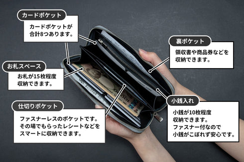 極薄長財布レガーロ - regalo - ヒマラヤクロコダイルレザー スノーホワイト (発送時期:2月末頃) - 新進工房