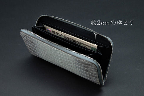 極薄長財布レガーロ - regalo - ヒマラヤクロコダイルレザー スノーホワイト (発送時期:2月末頃) - 新進工房