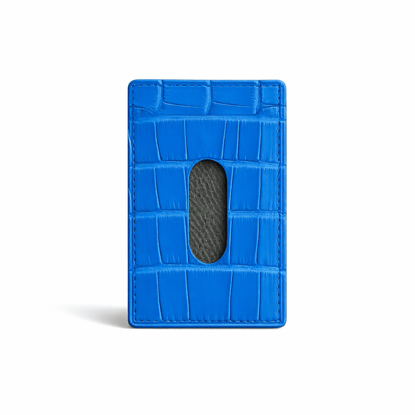 パスケース -Alligator Leather- マットブルー (発送時期:2026年5月末)