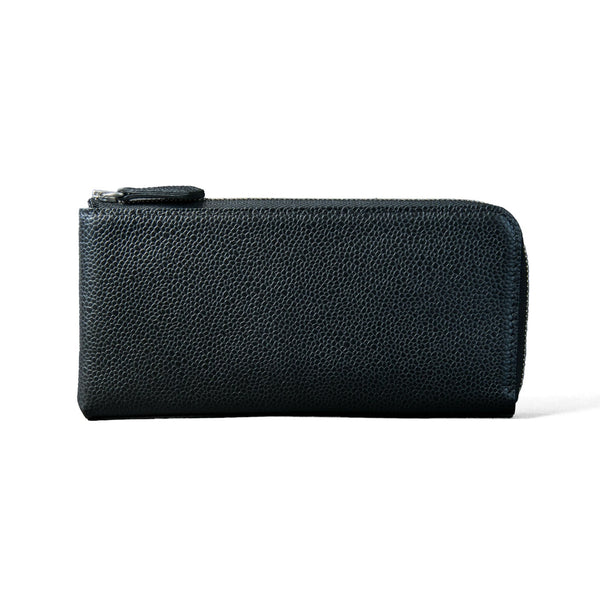 SIN SIN 新進工房 ブラックレザー ミニ財布 極小L字長財布 Flute-フルート- -Caviar Skin Leather- – SINSIN
